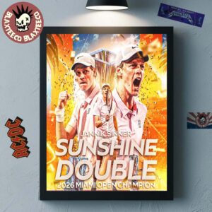Congrats Jannik Sinner 2026 Miami Open Champion Double Sunshine Archive Home Decor Poster Canvas