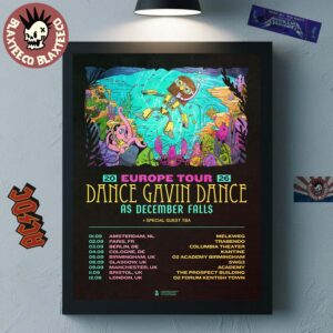 Dance Gavin Dance As December Falls 2026 UK And EU Tour Schedule Dates Home Decor Poster Canvas