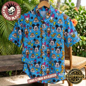 Disney RSVLTS Pixel Mickey Megacon Exclusive Blue Hawaiian Shirt