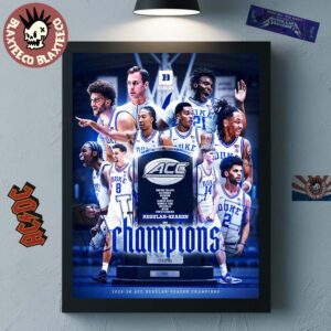 Duke Blue Devils Men’s Basketball 2025 2026 ACC Regular Season Champions Home Decor Poster Canvas