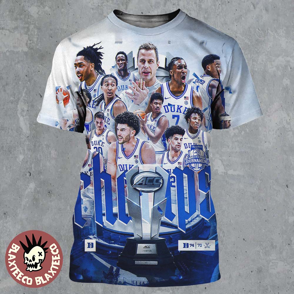Duke Blue Devils Men's Basketball 2026 ACC Tournament Champions All Over Print Shirt Duke Blue Devils Men's Basketball 2026 ACC Tournament Champions All Over Print Shirt