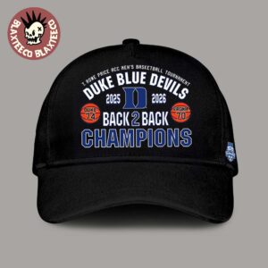 Duke Blue Devils Men’s Basketball 2026 ACC Tournament Champions Back to Back Score Cap Hat Snapback