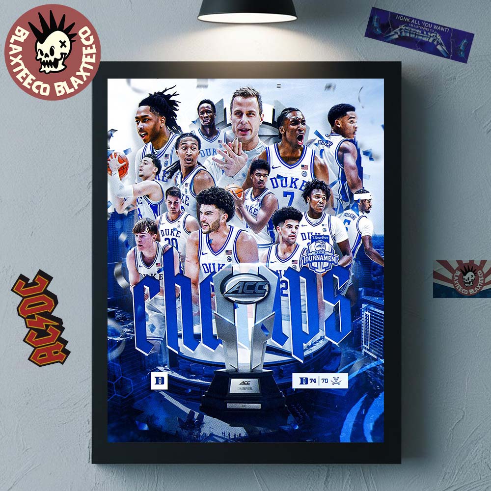 Duke Blue Devils Men's Basketball 2026 ACC Tournament Champions Home Decor Poster Canvas Duke Blue Devils Men's Basketball 2026 ACC Tournament Champions Home Decor Poster Canvas