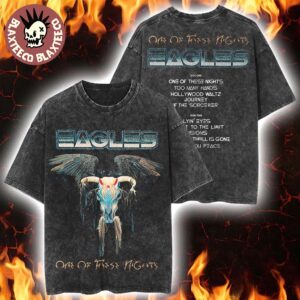 Eagles One Of These Nights Deluxe Edition Merch Album Cover With Tracklist Vintage Washed Tee
