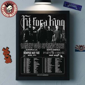 Fit For A King Lonely God Spring 2026 World Tour Europe And UK And North America Schedule Dates Decor Poster Canvas