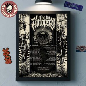 Fit For An Autopsy European Summer 2026 Tour Schedule Dates Home Decor Poster Canvas