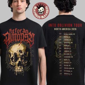 Fit For An Autopsy Into Oblivion Tour North America 2026 Merch Tee Skull With Dates Back T-Shirt