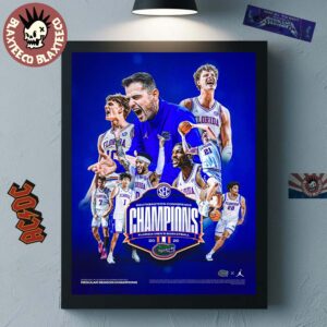 Florida Gators Men’s Basketball 2026 SEC Southeastern Conference Champions Home Decor Poster Canvas