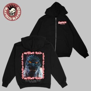 Godzilla X Nothing Gold Pop Up Exclusive Cartoon Godzilla Face Zip Up Hoodie