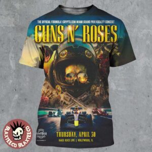 Guns N Roses F1 Miami Grand Prix 2026 Venue Poster Kickoff Concert At Hard Rock Hollywood Florida On April 30 2026 All Over Print Shirt