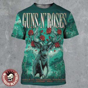 Guns N Roses Monterrey Mexico 2026 Venue Poster At Parque Fundidora Tecate Pa’l Norte On March 28 2026 All Over Print Shirt