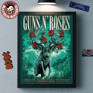 Guns N Roses Monterrey Mexico 2026 Venue Poster At Parque Fundidora Tecate Pa’l Norte On March 28 2026 Home Decor Poster Canvas
