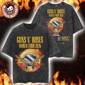 Guns N Roses World Tour 2026 Australia And New Zealand Schedule Dates Vntage Washed Tee