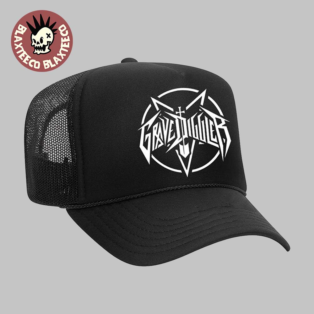 Ice Nine Kills Grave Diggler X Ready Or Not 2 Here I Come Merch Shovel Logo Trucker Hat Ice Nine Kills Grave Diggler X Ready Or Not 2 Here I Come Merch Shovel Logo Trucker Hat
