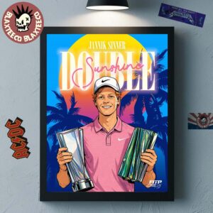 Jannik Sinner Double Sunshine Miami Open 2026 Champions Home Decor Poster Canvas
