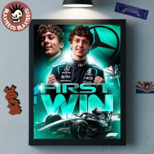 Kimi Antonelli F1 Mercedes AMG Team First Win Chinese GP 2026 Home Decor Poster Canvas