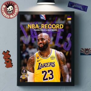 King James Lebron James The Most Field Goals Made In NBA History 15838 Goals Home Decor Poster Canvas