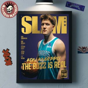 Kon Knueppel Charlotte Hornets SLAM 261 Cover The Buzz Is Real Gold Metal Editions Poster Canvas