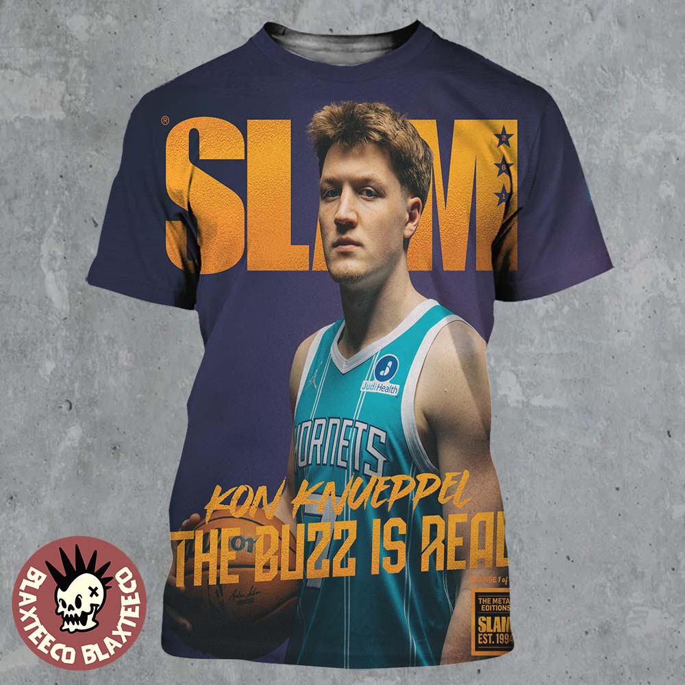 Kon Knueppel Charlotte Hornets SLAM 261 Cover The Buzz Is Real Orange Metal Editions All Over Print Shirt Kon Knueppel Charlotte Hornets SLAM 261 Cover The Buzz Is Real Orange Metal Editions All Over Print Shirt
