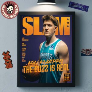 Kon Knueppel Charlotte Hornets SLAM 261 Cover The Buzz Is Real Orange Metal Editions Poster Canvas