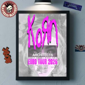Korn Europe And UK Tour 2026 Schedule Dates Home Decor Poster Canvas