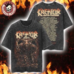 Kreator Krushers Of The World European Tour 2026 Merch Skulls Vintage Washed Tee