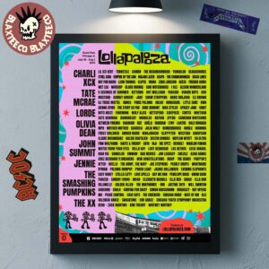 Lollapalooza Chicago 2026 Full Lineup Poster At Grant Park From July 30 To August 2 2026 Home Decor Poster Canvas