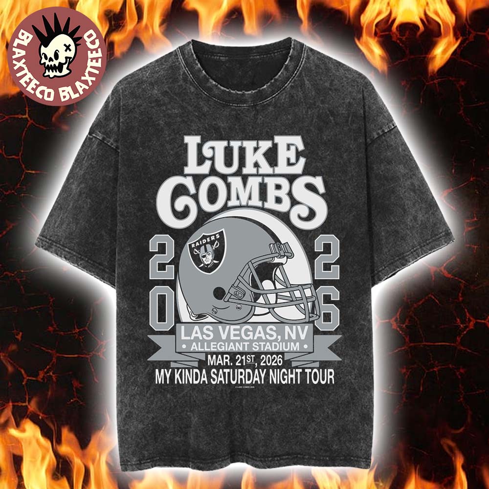 Luke Combs Las Vegas Nevada 2026 Tour Merch Tee At Allegiant Stadium On March 21 2026 Las Vegas Raiders Helmet Retro Washed Tee Luke Combs Las Vegas Nevada 2026 Tour Merch Tee At Allegiant Stadium On March 21 2026 Las Vegas Raiders Helmet Retro Washed Tee
