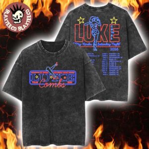 Luke Combs My Kinda Saturday Night Tour 2026 Merch Neon Girl Light Tour Vintage Washed Tee