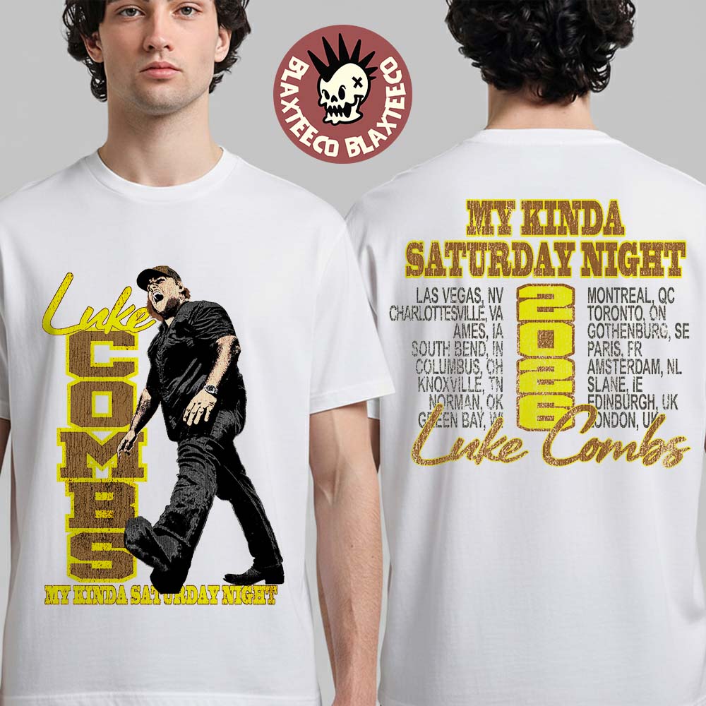 Luke Combs My Kinda Saturday Night Tour 2026 Merch Sideline Tour T-Shirt Luke Combs My Kinda Saturday Night Tour 2026 Merch Sideline Tour T-Shirt