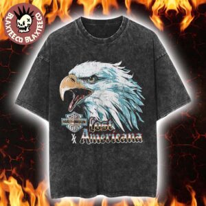 Machine Gun Kelly Harley Davidson X MGK Lost Americana Merch Big Eagle Head Vintage Washed Tee