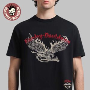Machine Gun Kelly Harley Davidson X MGK Lost Americana Merch Flame Eagle With Guitar T-Shirt
