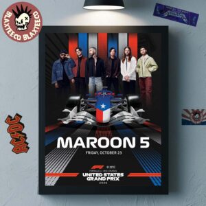 Maroon 5 Live At F1 United States Grand Prix 2026 On October 23 2026 Home Decor Poster Canvas