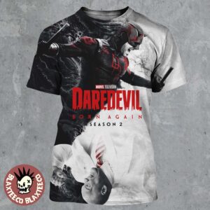 Marvel Daredevil Born Again Season 2 Two Sides Of The City Black And White Sides Artwork All Over Print Shirt