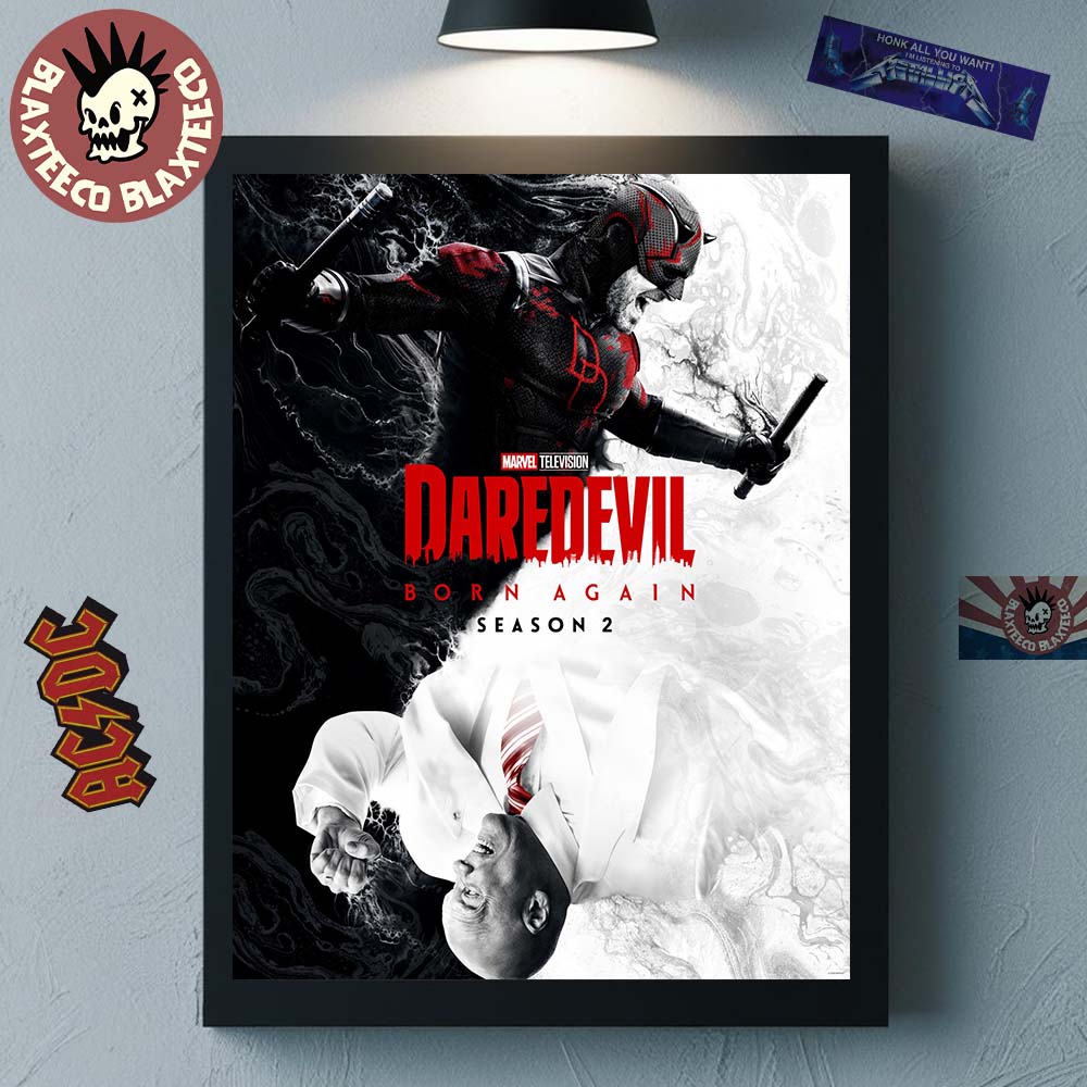 Marvel Daredevil Born Again Season 2 Two Sides Of The City Black And White Sides Artwork Home Decor Poster Canvas Marvel Daredevil Born Again Season 2 Two Sides Of The City Black And White Sides Artwork Home Decor Poster Canvas