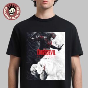 Marvel Daredevil Born Again Season 2 Two Sides Of The City Black And White Sides Artwork T-Shirt