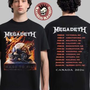 Megadeth Canada 2026 Tour Merch Made To Kill T-Shirt