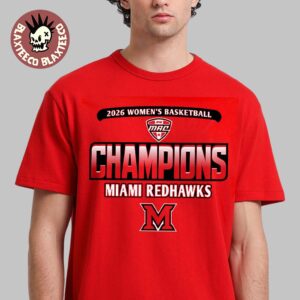 Miami RedHawks Women’s Basketball 2026 MAC Regular Season Champions Rally House Locker Room Red T-Shirt