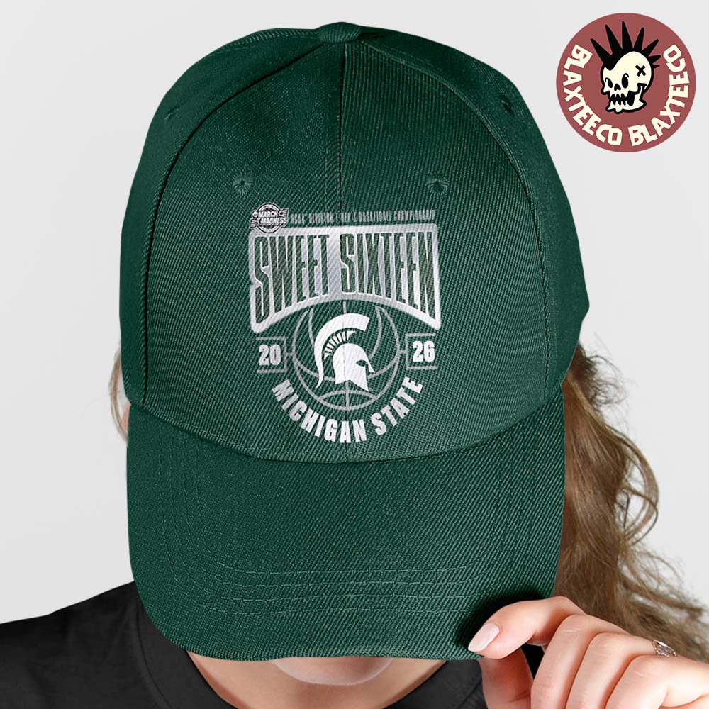 Michigan State Spartans Men's Basketball 2026 NCAA March Madness Sweet 16 Cap Hat Snapback Michigan State Spartans Men's Basketball 2026 NCAA March Madness Sweet 16 Cap Hat Snapback