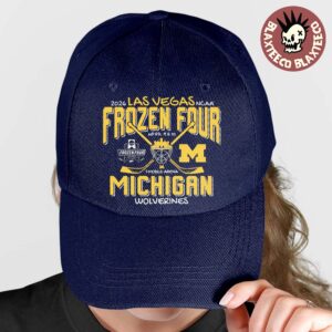 Michigan Wolverines Men’s Hockey 2026 NCAA Frozen Four Vegas Hockey Mask Navy Cap Hat Snapback