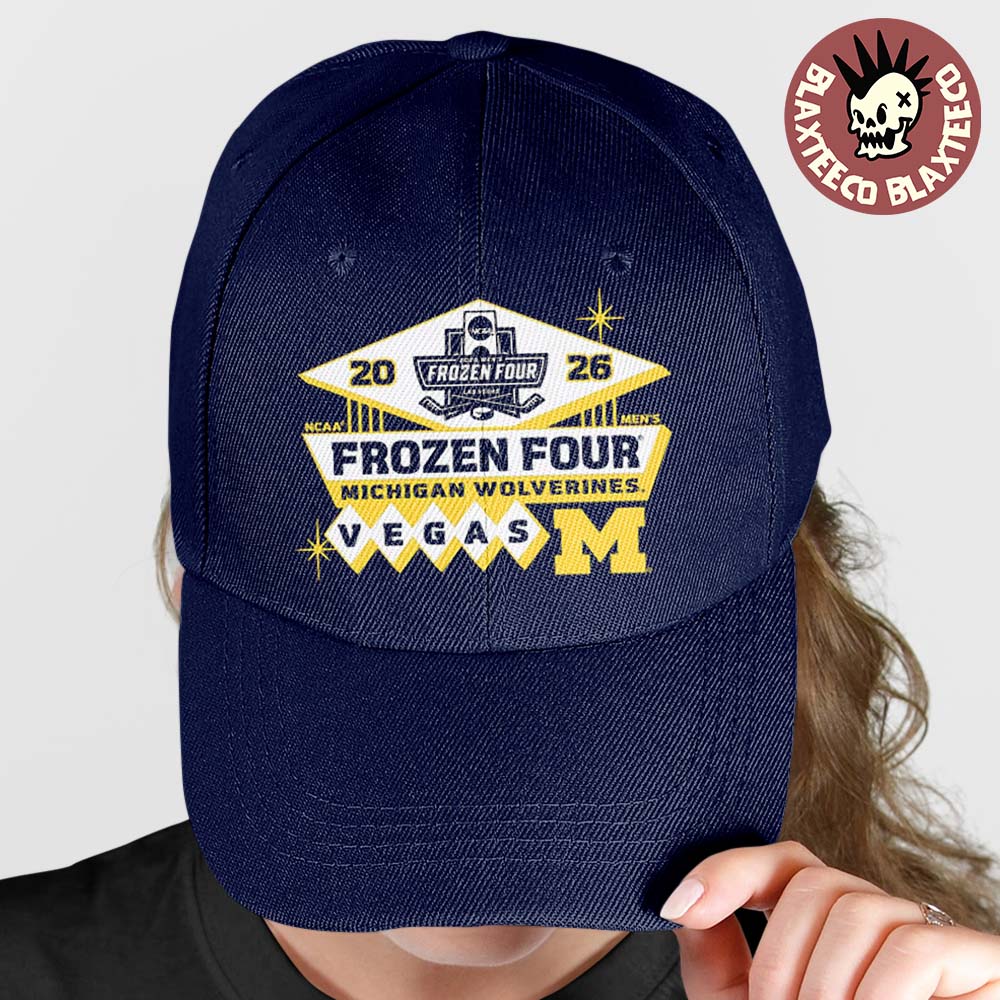 Michigan Wolverines Men's Hockey 2026 NCAA Frozen Four Vegas Logo Cap Hat Snapback Michigan Wolverines Men's Hockey 2026 NCAA Frozen Four Vegas Logo Cap Hat Snapback
