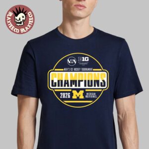 Michigan Wolverines Men’s Ice Hockey 2026 Big 10 Tournament Champions Locker Room T-Shirt