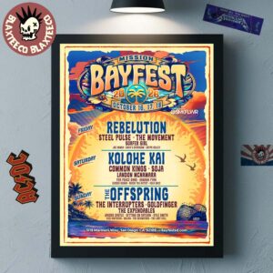 Mission Bayfest 2026 Full Lineup In San Diego California At 3119 Mariners Way On October 16 17 18 2026 Decor Poster Canvas