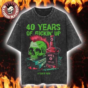 NOFX 40 Years Of Funkin’ Up Film Merch Bottle Skull Retro Washed Tee