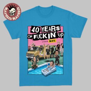 NOFX 40 Years Of Funkin’ Up Film Merch Poster Blue T-Shirt