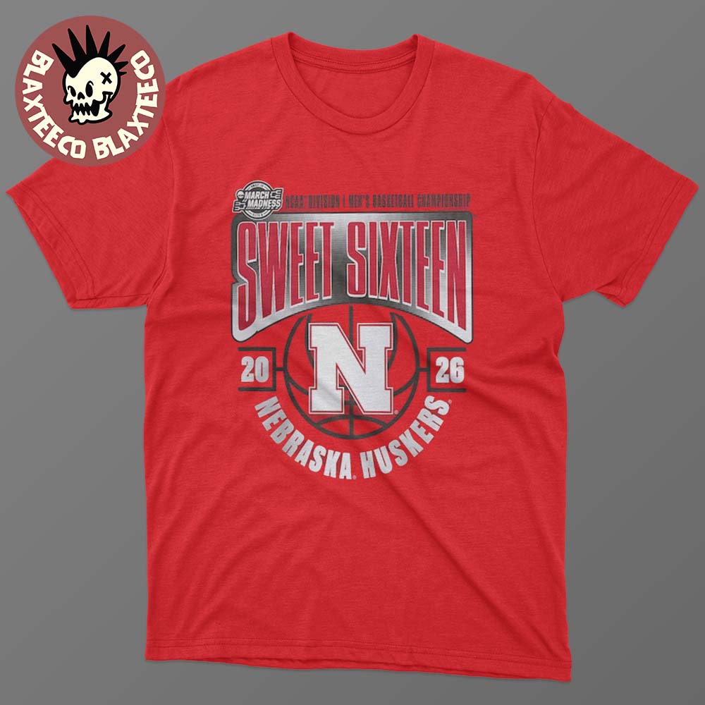 Nebraska Huskers Men's Basketball 2026 NCAA March Madness Sweet 16 T-Shirt Nebraska Huskers Men's Basketball 2026 NCAA March Madness Sweet 16 T-Shirt