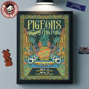 Pigeons Playing Ping Pong Late Night Shows 2026 In Charleston SC At Pour House On June 23-24 And Raleigh NC At Lincoln Theatre On June 26-27 Poster Canvas