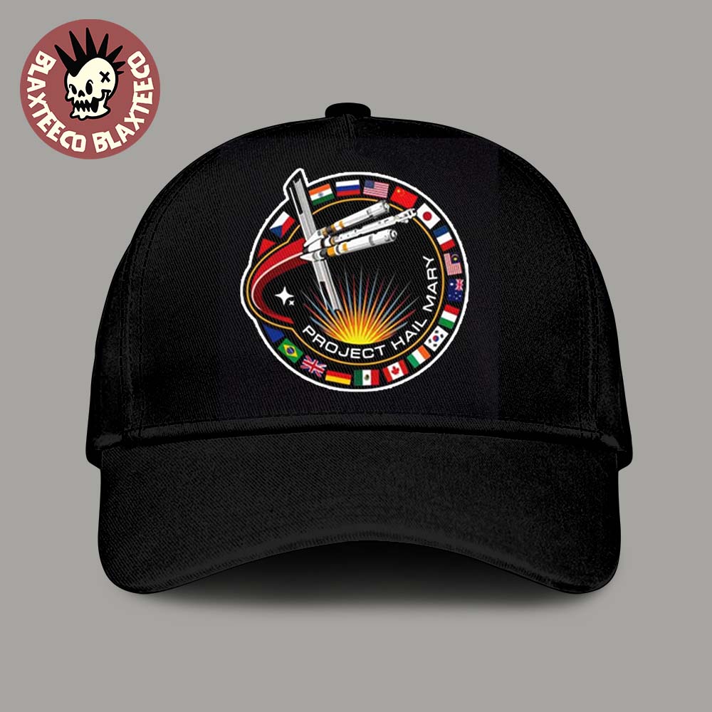Project Hail Mary Spaceship With Nation Flags Mission Patch Classic Cap Hat Snapback Project Hail Mary Spaceship With Nation Flags Mission Patch Classic Cap Hat Snapback