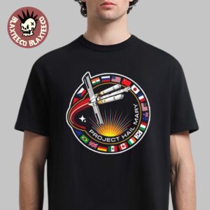 Project Hail Mary Spaceship With Nation Flags Mission Patch T-Shirt