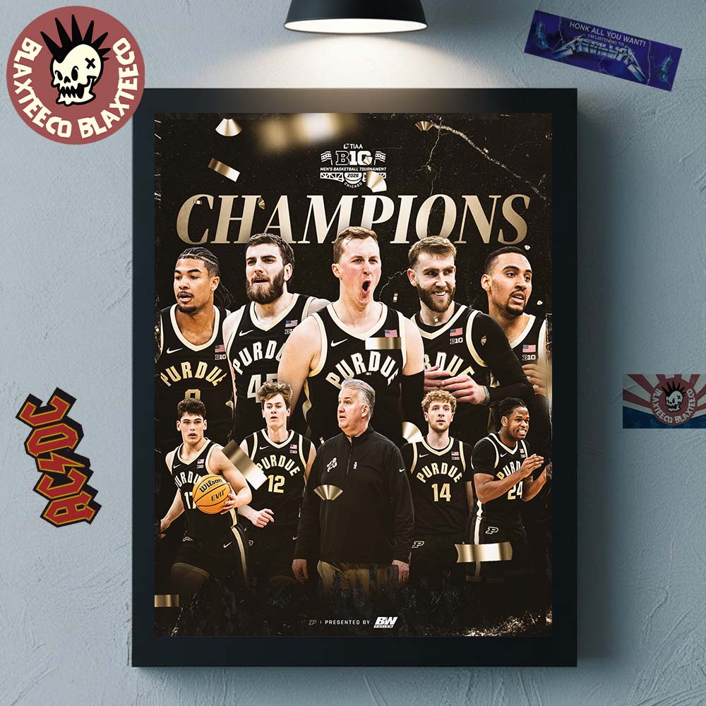 Purdue Boilermakers Men's Basketball 2026 Big Ten Tournament Champions Home Decor Poster Canvas Purdue Boilermakers Men's Basketball 2026 Big Ten Tournament Champions Home Decor Poster Canvas